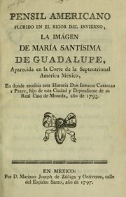 Pensil americano florido en el rigor del invierno : la imágen de María Santísima de Guadalupe, aparecida en la corte de la septentrional América México