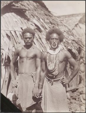 Two young men of Ferasiboa, Malaita, Solomon Islands, 1906 / J.W. Beattie
