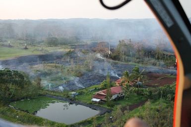 Photo taken during a helicopter flyover of the Hawaii Island, Monday, November 10, 2014.