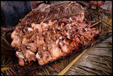 Cooked pig heads, Rarotonga