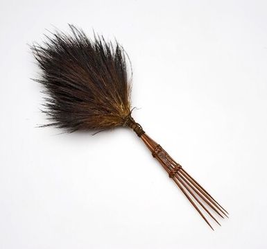 Bamboo comb with casuarina feather decoration