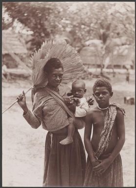 A Ni-Vanuatu mother with her two children at Loh, Torres Islands, 1906 / J.W. Beattie