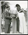 Brother Hiram with Barry Goldwater at the Polynesian Cultural Center