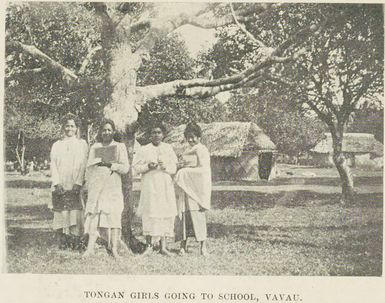 Tongan girls going to school, Vavau