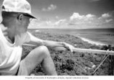 Lauren R. Donaldson looking south toward the lagoon from Bikini Island, summer 1964