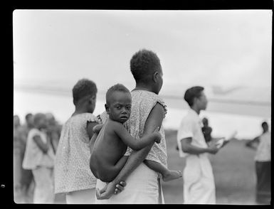 Local people, airstrip, Kavieng Island, New Ireland, Papua New Guinea