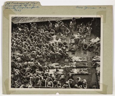 Photograph of Japanese Prisoners of War Aboard Coast Guard-Manned Troop Transport