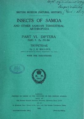 Insects of Samoa and other Samoan terrestrial arthropoda