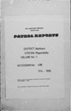 Patrol Reports. Northern District, Popondetta, 1954 - 1955