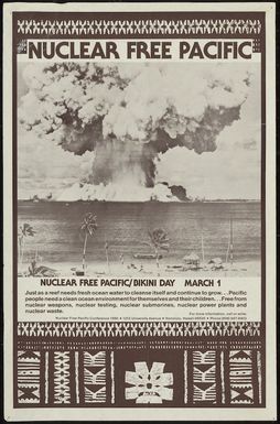 Nuclear Free Pacific Conference (1980, Honolulu) :Nuclear free Pacific. Nuclear Free Pacific / Bikini Day, March 1. [1980].