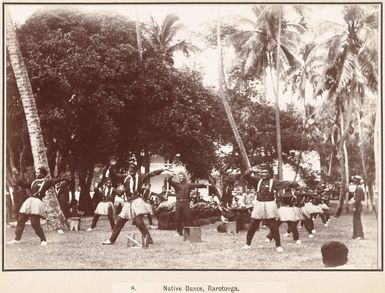 Dancers welcoming the New Zealand Parliamentary party at Rarotonga, 1903