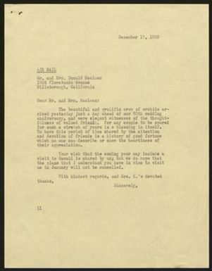 [Letter from I. H. Kempner to Mr. and Mrs. Donald Maclean, December 17, 1962]