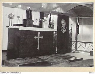 TOROKINA, BOUGAINVILLE. 1945-04-15. A MEMORIAL SERVICE WAS HELD AT THE USAAF, NORTH SOLOMONS FOR THE LATE PRESIDENT OF THE US, FRANKLIN DELANO ROOSEVELT. THE SERVICE, WHICH WAS ORIGINATED BY ..