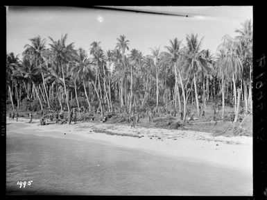 New Zealand soldiers during unpacking operations after arrival at Nissan Island, Green Islands, Papua New Guinea, during World War II