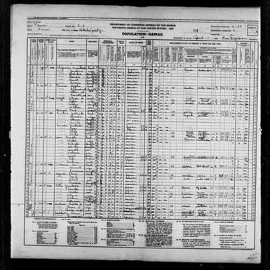 1940 Census Population Schedules - Hawaii - Kauai County - ED 4-26