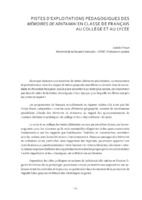 Pistes d’exploitations pédagogiques des Mémoires de Ariitaimai en classe de français au collège et au lycée - Isabelle Proust