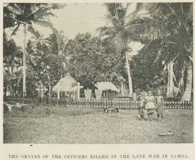 The graves of the officers killed in the late war in Samoa