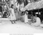 Rongerik Island natives assembled near meeting house, August 1947