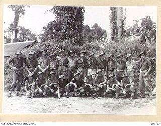 TOROKINA, BOUGAINVILLE. 1945-11-26. MEMBERS OF 7 PLATOON, A COMPANY, 27 INFANTRY BATTALION. (FOR IDENTIFICATION OF 22 NAMED PERSONNEL REFER TO PROVISIONAL CAPTION OR NAME INDEX)