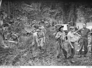 WAITAVALO AREA, WIDE BAY, NEW BRITAIN. 1945-03-16. THE CAMP AREA OF THE 19TH INFANTRY BATTALION