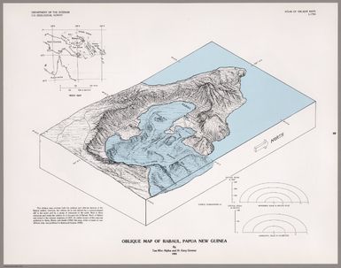 Oblique Map of Rabaul, Papua New Guinea.