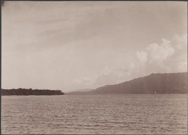 The village of Buala on the north-east coast of Ysabel, viewed from Feros Island, Solomon Islands, 1906 / J.W. Beattie