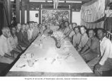 Dinner party held by Father Feeney at his new Catholic Mission, Likiep Atoll, August 21, 1949