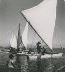 Departure of a race of outrigger canoes