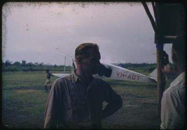 Tony Taylor at the landing strip, Popondetta, Papua New Guinea, 1951 / Albert Speer