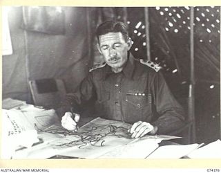 SIAR, NEW GUINEA. 1944-06-27. VX24235 BRIGADIER H.H. HAMMER, DSO, COMMANDING OFFICER, 15TH INFANTRY BRIGADE