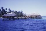 French Polynesia, construction of overwater cabin off shore of Bora Bora