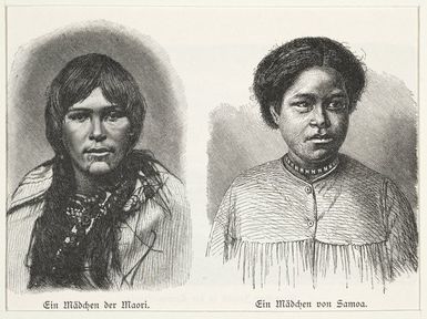 Artist unknown :Ein Madchen der Maori. Ein Madchen von Samoa. Neuseeland. Samoa. [ca 1890]