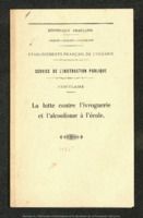 La lutte contre l'ivrognerie et l'alcoolisme à l'école [circulaire du service de l'instruction publique]