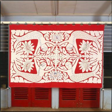 Tivaevae tataura, merio (mermaid) pattern, by Amiria Davey