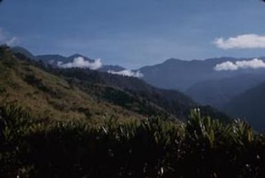 [Landscape of Sarawaket mountain range in Papua New Guinea]