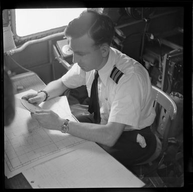 I M Walsh (Navigation Officer) on Qantas Catalina flying boat service from Suva, Fiji, to Sydney, Australia