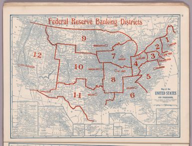 Map of the United states and possessions. The George F. Cram Company, Chicago. Federal Reserve Banking Districts. (to accompany) Auto trails and commercial survey of the United States.