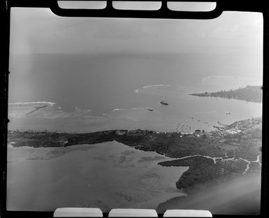 Apia, Upolu, Samoa, showing village and harbour