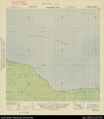 Papua New Guinea, Northeast New Guinea, Serra East, Provisional map, Sheet A54/11, 1943, 1:63 360