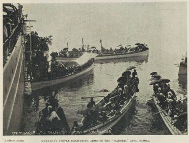 Mata'afa's people delivering arms to the 'Badger', Apia, Samoa