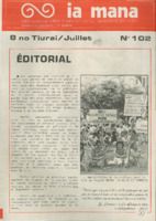 Ia Mana : bulletin de liaison du Ia Mana te nuna'a du 8 juillet (n° 102) au 27 octobre 1983 (n° 110)
