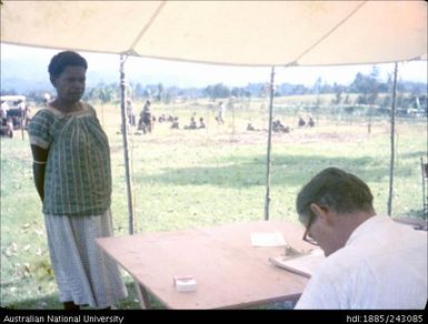 Woman waiting to vote