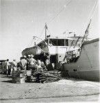 The "Benicia", tied up at the dock in Uturoa (Raiatea island)