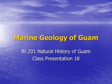 Marine geology of Guam - Natural History of Guam