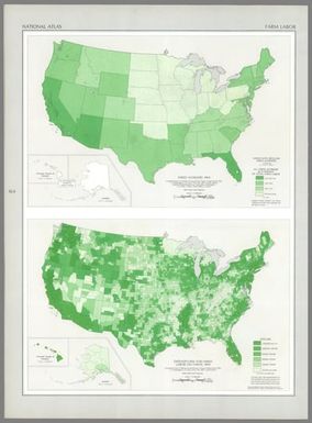 Hired workers : 1964 / compiled from U. S. Bureau of the Census, Census of agriculture: 1964, v. I, Washington, U. S. Govt. Print Off., 1967, county table 8; Statistical Reporting Service, Farm labor, Washington, U. S. Dept. of Agric. March 1965, p. 4 and 6 -- Expenditures for hired labor on farms : 1964 / compiled from U. S. Bureau of the Census, Census of agriculture: 1964, v. I, Washington, U. S. Govt. Print Off., 1967, county table 9.