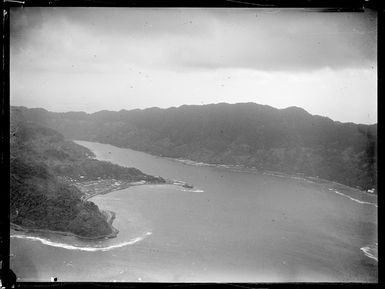 Aerial view of Pago Pago Harbour with Utulei settlement on the left, American Samoa