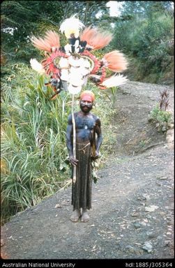 Man in traditional dress, Waghi Valley