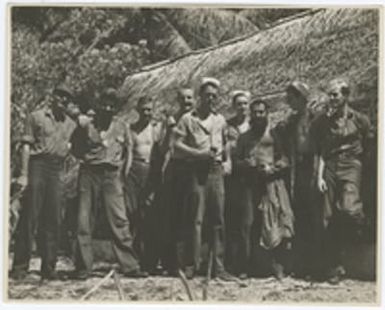 [Paul J. Madden and other servicemen on Mogmog Island]