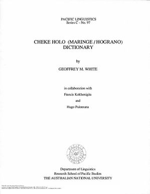 Cheke Holo (Maringe/Hograno) Dictionary