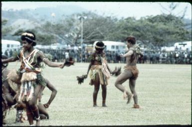 Decorative dancing at the Independence Day Celebration (7) : Port Moresby, Papua New Guinea, 1975 / Terence and Margaret Spencer